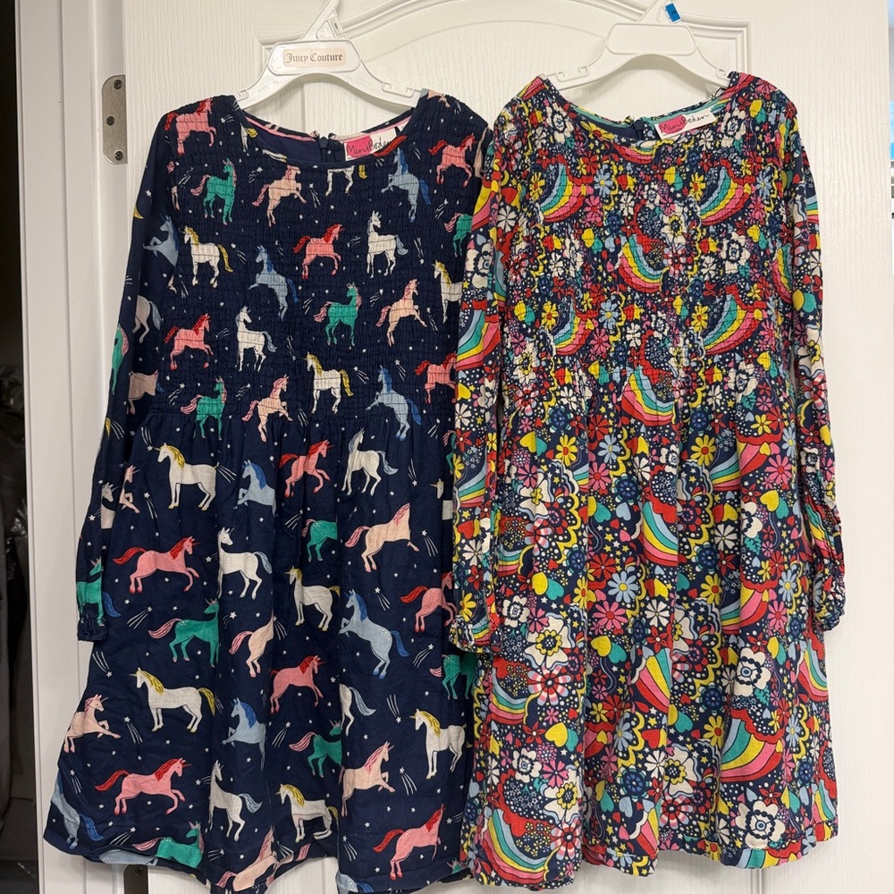 Two Mini Boden Long Sleeve Dresses 8-9 Years Old